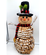 Vintage look Snowman Figure Handmade Folk Art Christmas 18&quot; - $20.00