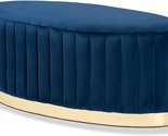 Baxton Studio Kirana Glam and Luxe Navy Blue Velvet Fabric Upholstered a... - £226.49 GBP