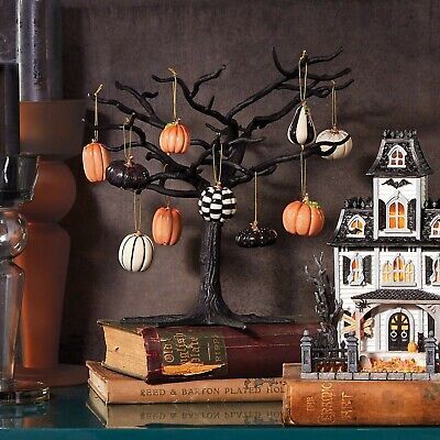 Lenox Halloween Miniature Tree Ornaments 22 Pumpkin Trick Or Treat Black Cat NEW - £191.61 GBP