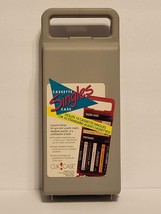 Vtg Clik Singles Case Hard Side Plastic 10 Cassette Tape Storage Case Grey 90s - £13.23 GBP