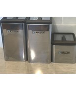 Vintage Masterware FLOUR TEA SUGAR Tins Canisters Chrome Retro 1950s  ST... - $1,129.00 MXN