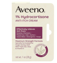 Aveeno Maximum Strength 1% Hydrocortisone Anti-Itch Cream 1.0oz - £31.78 GBP