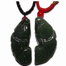 1.8&quot; China Certified Nature Nephrite Hetian Green Jade Wealth Pixiu Pair Pendant - £64.23 GBP