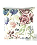 Pastel Floral Embroidered Pillow Neutral Background 16x17 No Tag Watercolor - £41.42 GBP