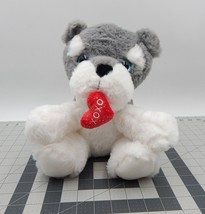 Hug Fun Gray Schnauzer Dog Puppy Plush Stuffed Animal XOXO Heart Valentine - £10.02 GBP