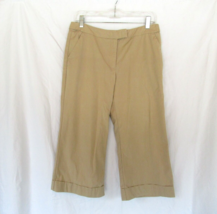 New York &amp; Co pants cropped Capri Size 6 beige cuffs inseam 21&quot; - $13.67