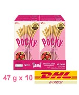 10 x Glico Pocky Strawberry Flavor Coated New Formula Japanese Biscuit S... - £35.57 GBP
