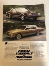 1985 Pontiac Bonneville Parisienne Car Vintage Print Ad pa9 - £6.88 GBP