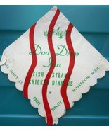 Vintage Doo Drop Inn Muskegon MI Drink Napkin 1950s - $5.99