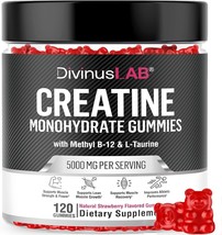 Creatine Monohydrate Gummies 5g (5000mg) Pre Workout For Building Muscle 120 Ct - £21.92 GBP