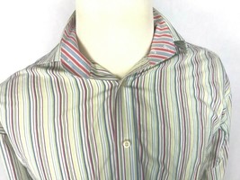 Tailorbyrd Men’s Flip Cuff Button Front Casual Shirt Size Large Stripe  - £12.61 GBP