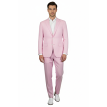 Mens Premium 100% Linen Cocktail Suit by INSERCH Breathable and cool SU880 Pink image 3