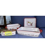 MERRY GRINCHMAS Bakeware Dishes New Casserole Brownie &amp; Loaf Pan 4 Coque... - £137.12 GBP