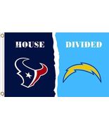 Houston Texans and San Diego Chargers Divided Flag 3x5ft - $20.99