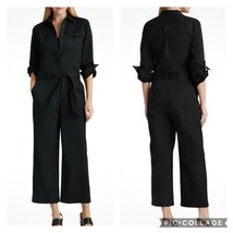 LAUREN Ralph Lauren NWT Zihna Cotton Twill Utility Cropped Jumpsuit Black Size 2 - £73.24 GBP