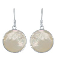 Silver Roots Round MOP Tree of Life Sterling Silver Dangling Earrings - £60.10 GBP