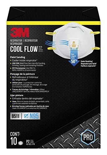 3M N95 Respirator 8511, 10 Pack, NIOSH-APPROVED N95, Features 3M COOL FLOW Exhal