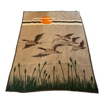 Biederlack Mallard Duck Pond Blanket Reversible Sunset West Germany Hunter VTG - £88.23 GBP