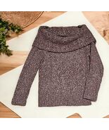 Caslon Purple Plum Alpaca Wool Blend Off The Shoulders Long Sleeve Sweat... - $552.91 MXN
