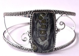 Silver Plated Handcrafted Square Ocean jasper Women Elegant Designer Bracelet - £21.93 GBP