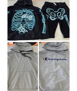 Boys Hoodie Sweatshirts Lot size XL Graphic Print Skeleton Hooded Jogger... - $40.64 CAD
