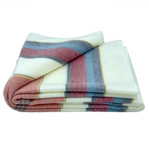 Soft &amp; Warm Striped Alpaca Llama Wool Blanket Throw 95&quot;x63&quot; Queen Bed Sofa Couch - £56.22 GBP