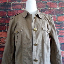 GEORGE Women&#39;s Brushed Denim Jacket Size 12 Single-Layer Khaki-Beige Color - £8.16 GBP