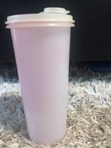Vintage Tupperware Pink Tumbler #107 Tall Cup Tupper Seal Lid #297 - £9.57 GBP