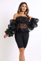 Elegant Organza Top &amp; Coordinating Shorts Set - $40.00