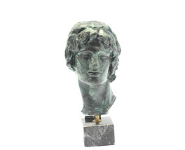 Bronze Greek sculpture Mask of head of Great Alexander , Greek History a... - £213.95 GBP