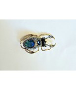 ESTATE FIND NEW SCAROB BEETLE RHINESTONE LARGE BROOCH - £14.93 GBP