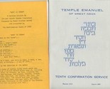 Temple Emanuel of Great Neck New York 1965 Confirmation Program &amp; Cantata - $37.62