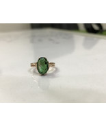 A beautiful dark green emerald ring with princess design in 18k rose gol... - £776.38 GBP