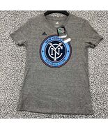 New York City FC Shirt Youth Large 14 Gray Adidas Short Sleeve Crew Neck... - $17.98 CAD
