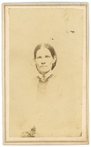 CIRCA 1860&#39;S CDV Haunting Image of Older Woman Large Brooch Pearce Providence RI - £8.20 GBP