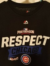  Chicago Cubs Respect Postseason 2016 Mens Size Large T Shirt Majestic MLB  - £7.71 GBP