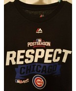  Chicago Cubs Respect Postseason 2016 Mens Size Large T Shirt Majestic MLB  - £7.72 GBP