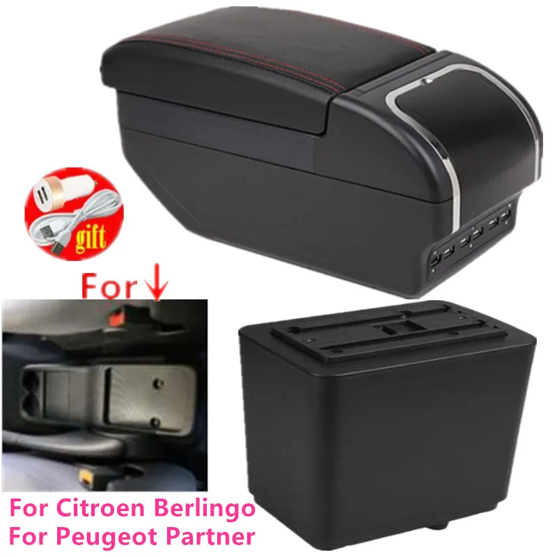 For Citroen Berlingo Armrest Box For Peugeot Partner Tepee Car Armrest Storage - £55.73 GBP+