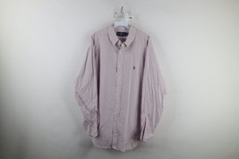 Vtg 90s Ralph Lauren Mens 17.5 34/35 Classic Fit Striped Button Down Shirt Pink - £34.34 GBP