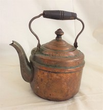 Antique Copper Tea Kettle Pot Signed Buffalo Tin Aldrich? - £52.89 GBP