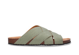 Sandalias veganas anatómicas acolchadas unisex destalonadas neumático re... - $98.27