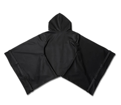 Cyberpunk black zip up hooded kimono jacket - £54.29 GBP