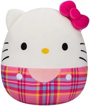 Squishmallows by Kellytoy 10&quot; Sanrio Hello Kitty Pink Plaid Plush Stuffed Animal - £19.36 GBP