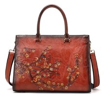 Vintage Embossed Women Shoulder Bag Leather Top-handle Bags Ladies Large Capacit - £75.35 GBP