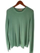 MARKS &amp;  SPENCER 100% Cashmere Crewneck Sweater Knit Green Pullover Size... - $24.74