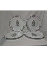 4 Corelle Callaway Holiday Dinner Plates 10.25&quot;  Christmas Tree &amp; Ribbon - £18.49 GBP