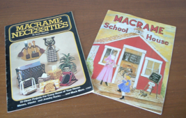 Vintage macrame necessities and school house pattern booklets owl pattern - $19.75