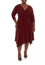 New Perception Red Fit And Flare Pleated Midi Dress Size 2 X Women $92 - £59.19 GBP