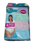 4 Pair 4XL Plus Sz 11 Vintage Fruit of the Loom Hi cut 100% Nylon Pantie... - $541.59 MXN