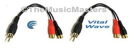 2 Premium RCA Audio &quot;Y&quot; Cable Adapter HQ Splitter 1 Male to 2 Female Jac... - £7.47 GBP